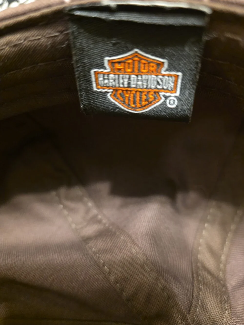 Vintage Harley-Davidson Brown Pink Plaid Cabbie Hat Newsboy Cap Women  EUC